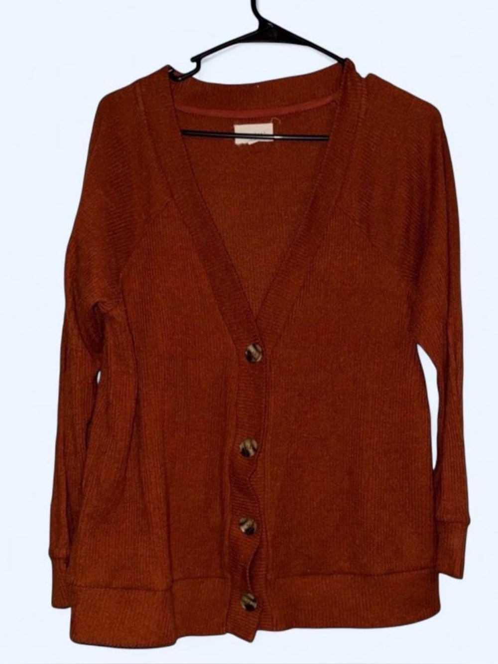 MELLODAY Terracotta Button-Up Cardigan